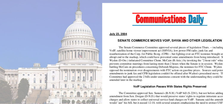 Covering Congress, business and telecommunications for Communications Daily